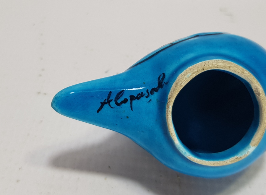 ALOPAŞALI İMZALI KÜTAHYA SERAMİK KUŞ FİGÜRÜ