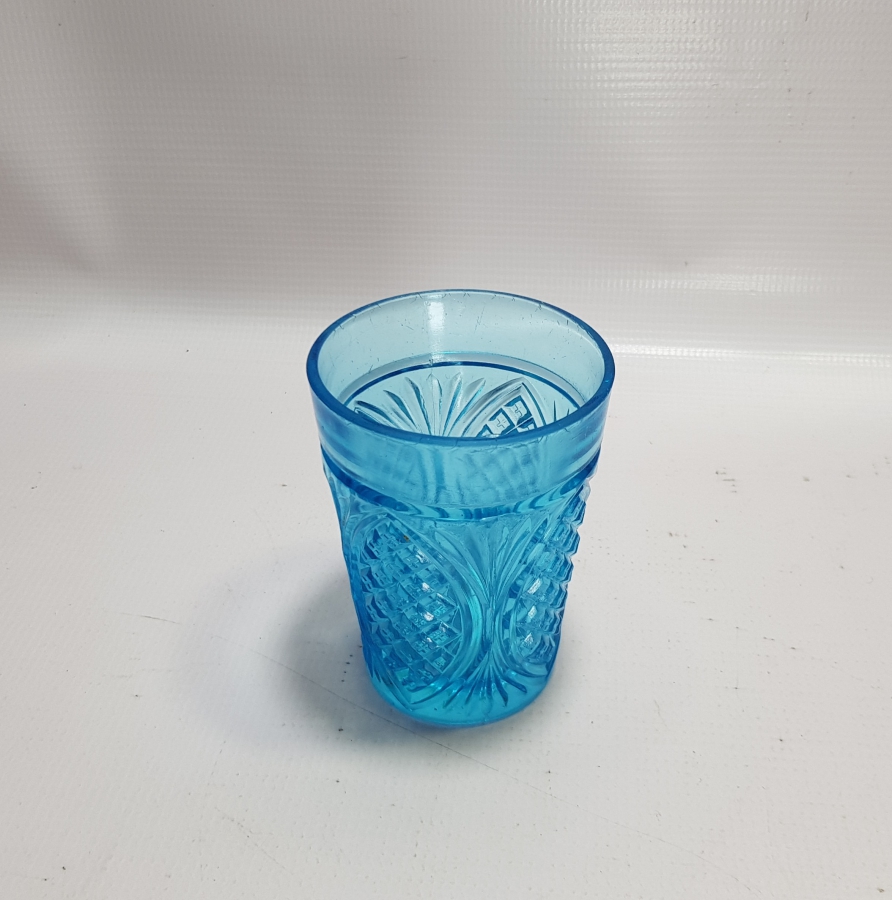 OSMANLI DÖNEMİ MAVİ RENKLİ KRİSTAL BARDAK