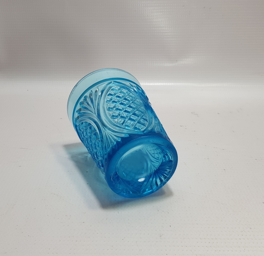 OSMANLI DÖNEMİ MAVİ RENKLİ KRİSTAL BARDAK