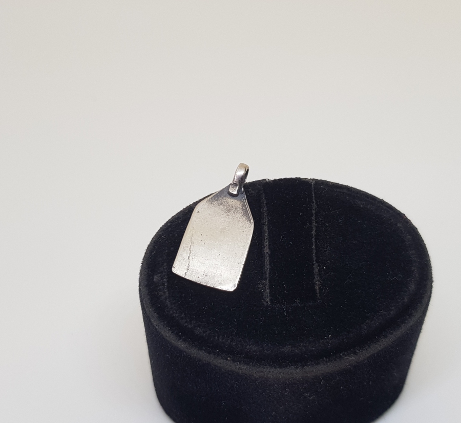 OSMANLI DÖNEMİ ÜZERİ YAZILI GÜMÜŞ KOLYE UCU