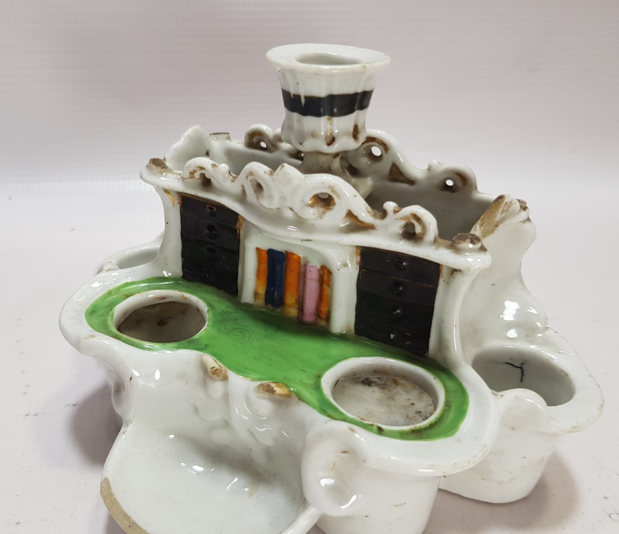 OSMANLI DÖNEMİ EL BOYAMA PORSELEN MASA ÜSTÜ HOKKASI