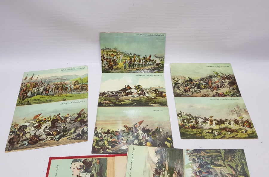 ORİJİNAL ALBÜMÜNDE OSMANLI KALE FETİHLERİ GÖRSELLİ MAX FRUCHTERMANN EDİTÖRLÜ KARTPOSTAL TAKIMI