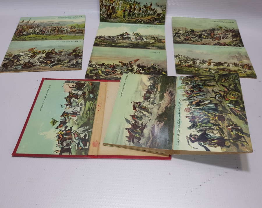 ORİJİNAL ALBÜMÜNDE OSMANLI KALE FETİHLERİ GÖRSELLİ MAX FRUCHTERMANN EDİTÖRLÜ KARTPOSTAL TAKIMI