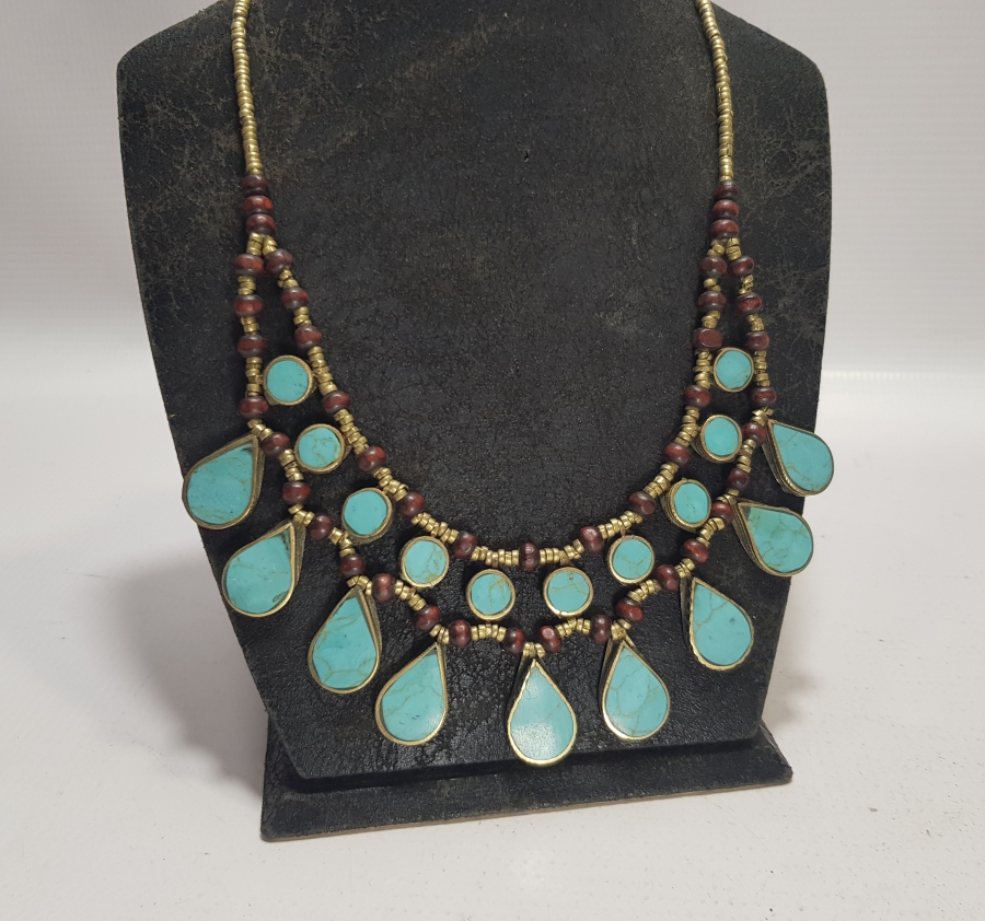 DOĞAL TAŞLI TÜRKMEN İŞİ ANTİKA GERDANLIK