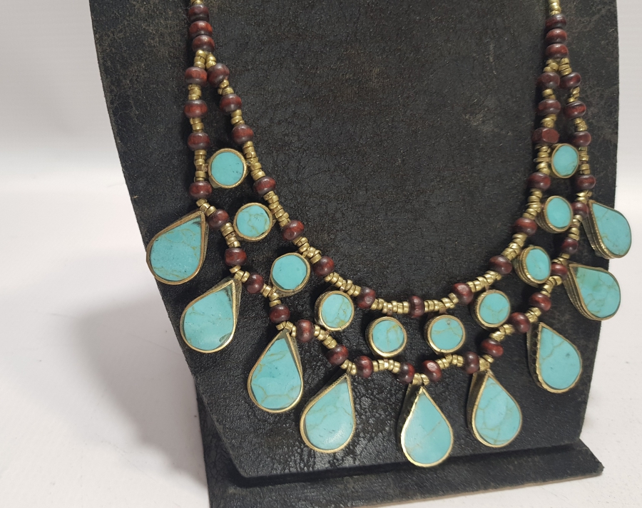 DOĞAL TAŞLI TÜRKMEN İŞİ ANTİKA GERDANLIK