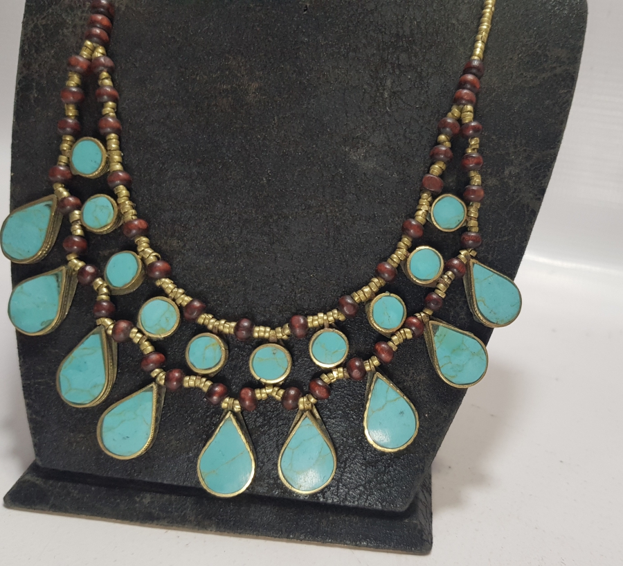 DOĞAL TAŞLI TÜRKMEN İŞİ ANTİKA GERDANLIK