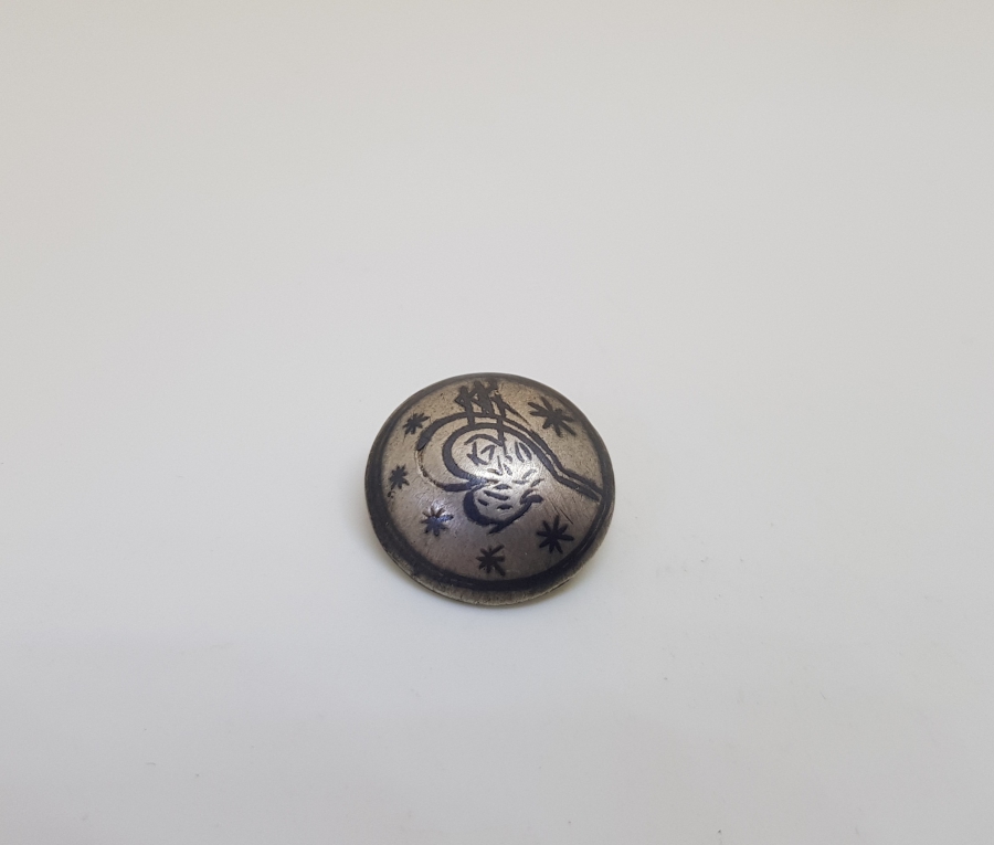 OSMANLI DÖNEMİ ÜZERİ TUĞRALI SAVATLI GÜMÜŞ DÜĞME