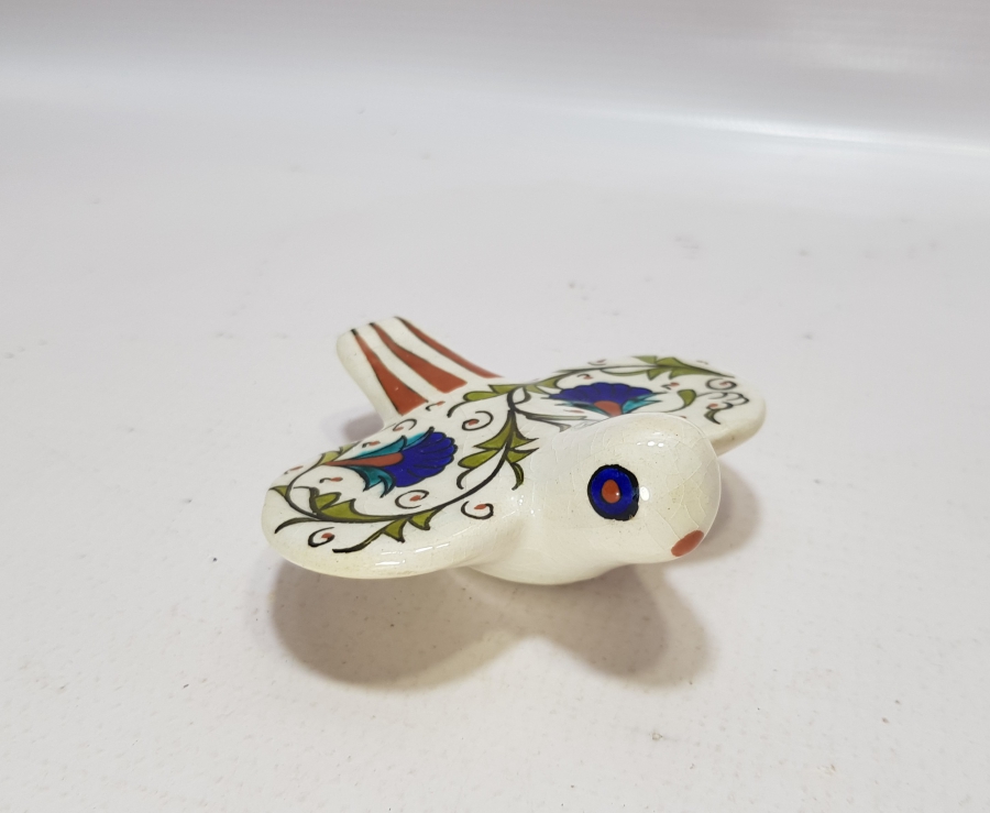 SITKI OLÇAR İMZALI KÜTAHYA SERAMİK KUŞ BİBLOSU