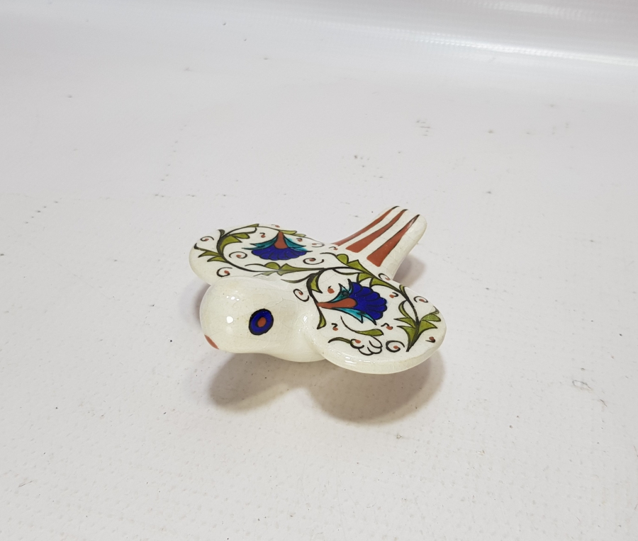 SITKI OLÇAR İMZALI KÜTAHYA SERAMİK KUŞ BİBLOSU