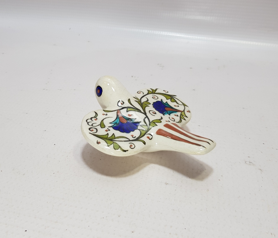 SITKI OLÇAR İMZALI KÜTAHYA SERAMİK KUŞ BİBLOSU