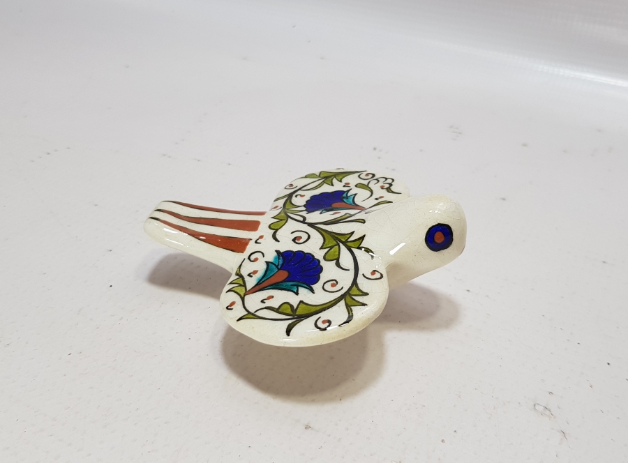 SITKI OLÇAR İMZALI KÜTAHYA SERAMİK KUŞ BİBLOSU