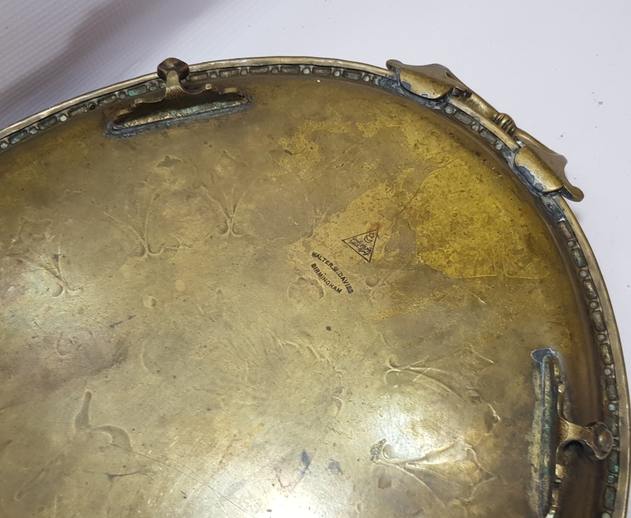 OSMANLI DÖNEMİ SARAY İŞİ ARKASI OSMANLICA YAZILI NADİR TEPSİ