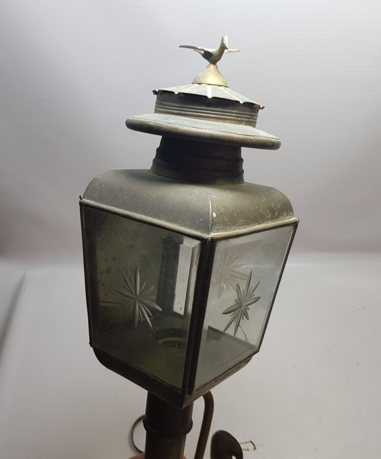 OSMANLI DÖNEMİ YÜKSEK KONDİSYONDA SARAY İŞİ NADİR KUŞLU FAYTON LAMBASI