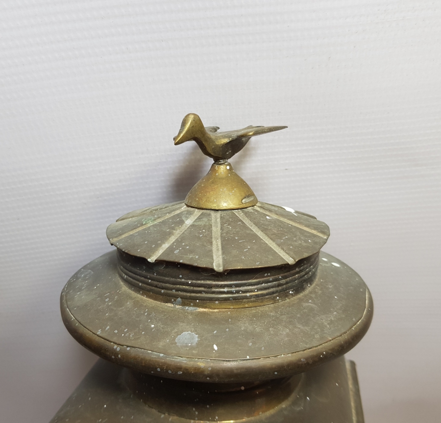 OSMANLI DÖNEMİ YÜKSEK KONDİSYONDA SARAY İŞİ NADİR KUŞLU FAYTON LAMBASI