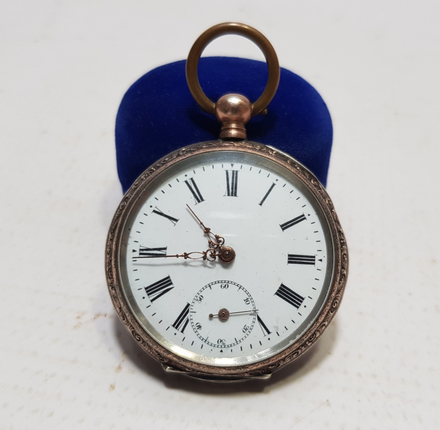 KURMALI ANTİKA GÜMÜŞ KASA CEP SAATİ