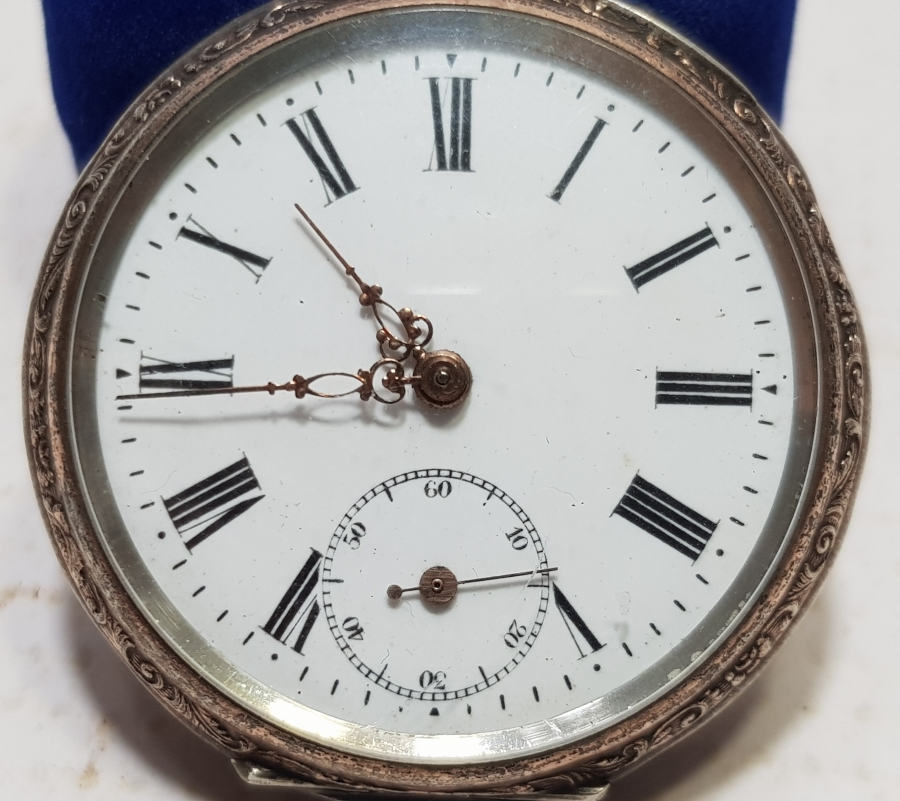 KURMALI ANTİKA GÜMÜŞ KASA CEP SAATİ