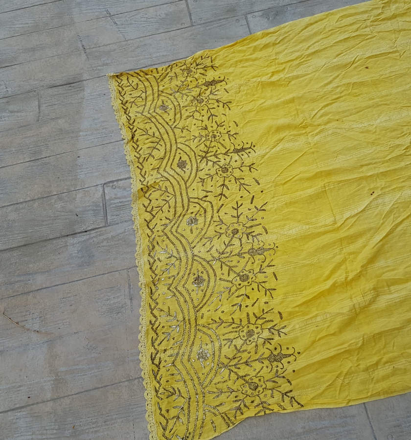 OSMANLI DÖNEMİ GÜMÜŞ TELKIRMA İŞÇİLİKLİ NADİR KONAK PERDESİ