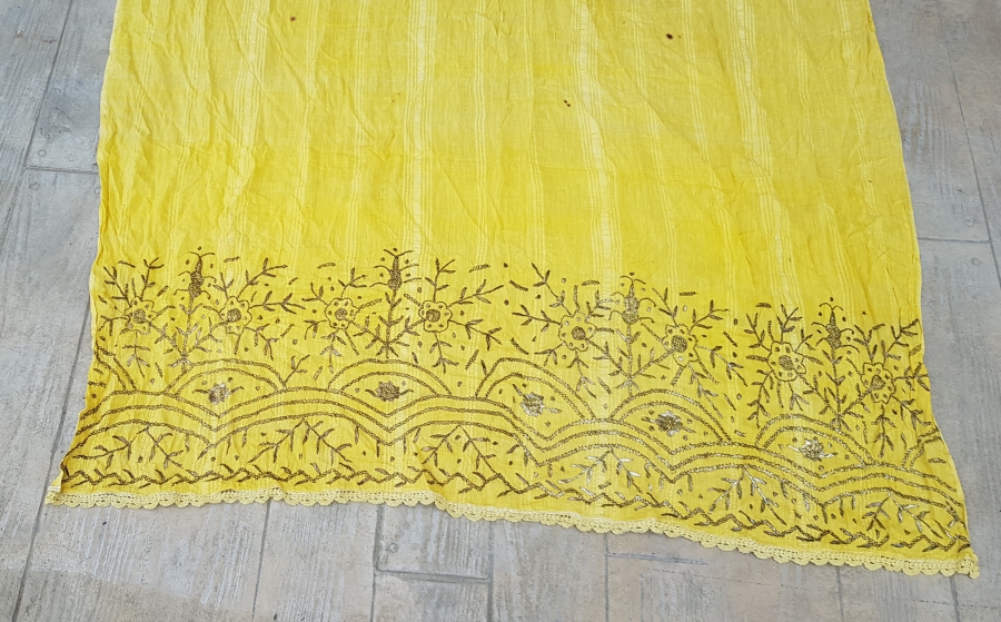 OSMANLI DÖNEMİ GÜMÜŞ TELKIRMA İŞÇİLİKLİ NADİR KONAK PERDESİ