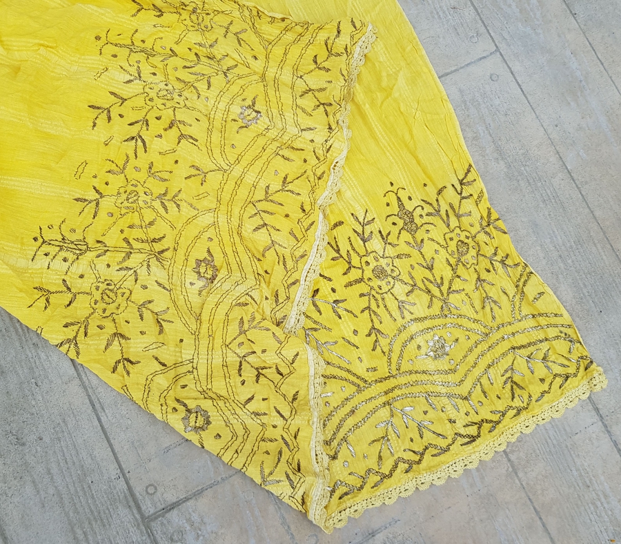 OSMANLI DÖNEMİ GÜMÜŞ TELKIRMA İŞÇİLİKLİ NADİR KONAK PERDESİ