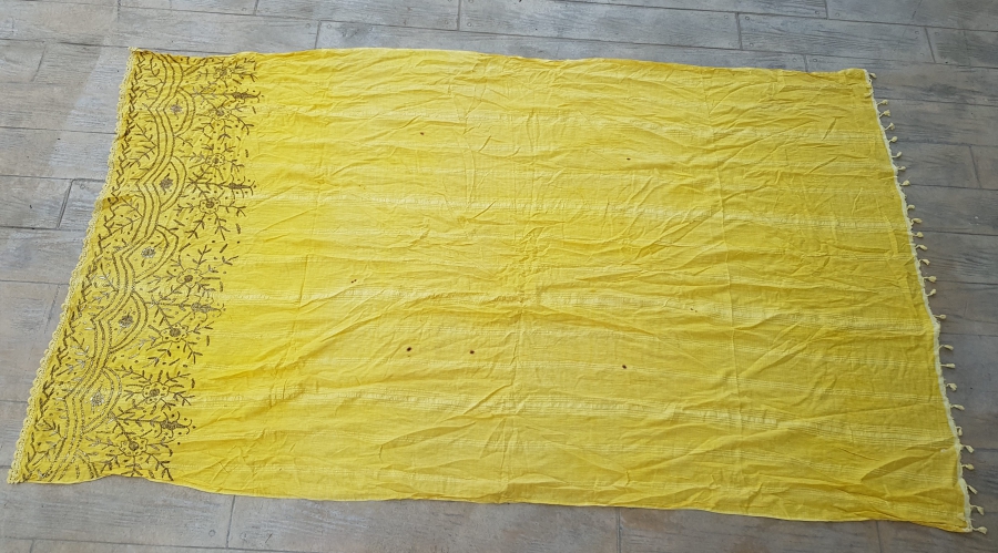 OSMANLI DÖNEMİ GÜMÜŞ TELKIRMA İŞÇİLİKLİ NADİR KONAK PERDESİ