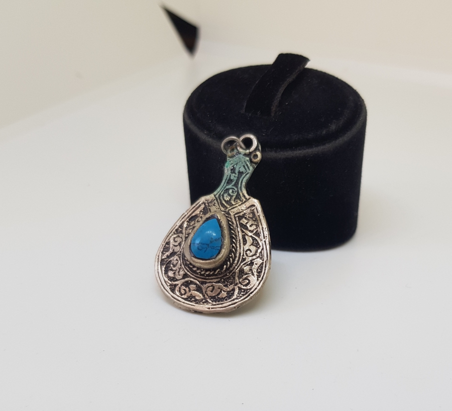 TURKUAZ TAŞLI TÜRKMEN İŞİ KOLYE UCU