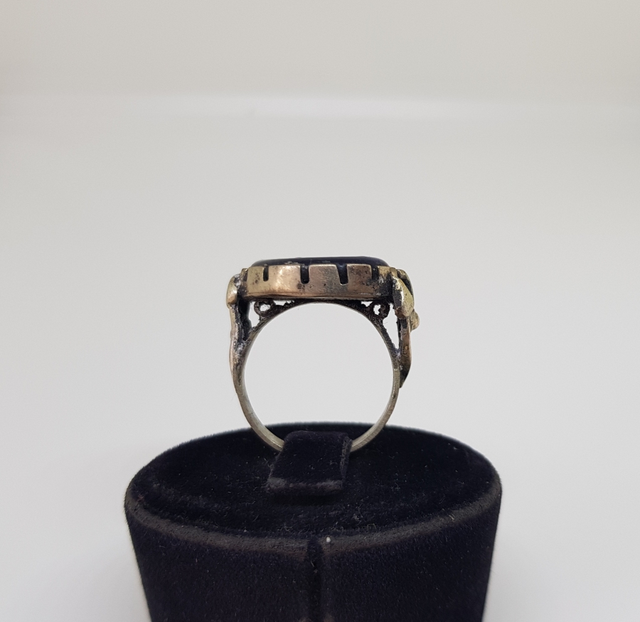 OSMANLI DÖNEMİ ÇOK NADİR GÜMÜŞ MONTÜRLÜ CAM YÜZÜK