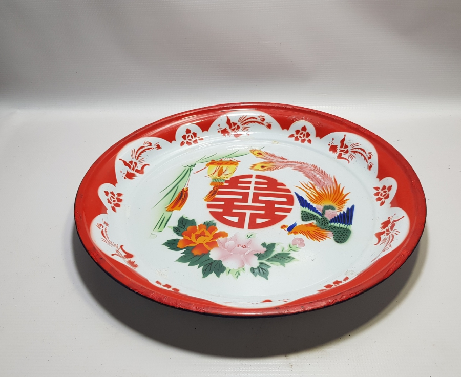 BÜYÜK BOY ANTİKA EMAYE TEPSİ