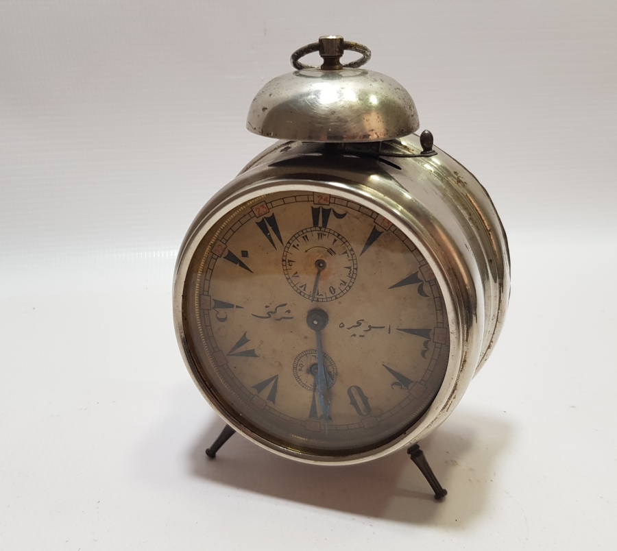 OSMANLI DÖNEMİ KADRANI OSMANLICA YAZILI ZİLLİ MASA SAATİ