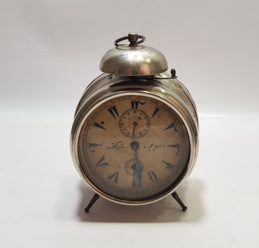 OSMANLI DÖNEMİ KADRANI OSMANLICA YAZILI ZİLLİ MASA SAATİ