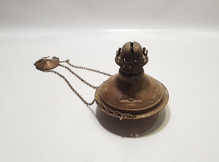 ANTİKA BAKIR KANDİL FORMLU GAZ LAMBASI