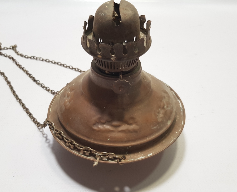 ANTİKA BAKIR KANDİL FORMLU GAZ LAMBASI