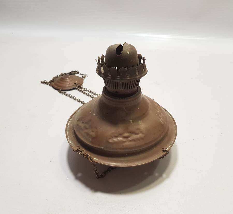 ANTİKA BAKIR KANDİL FORMLU GAZ LAMBASI