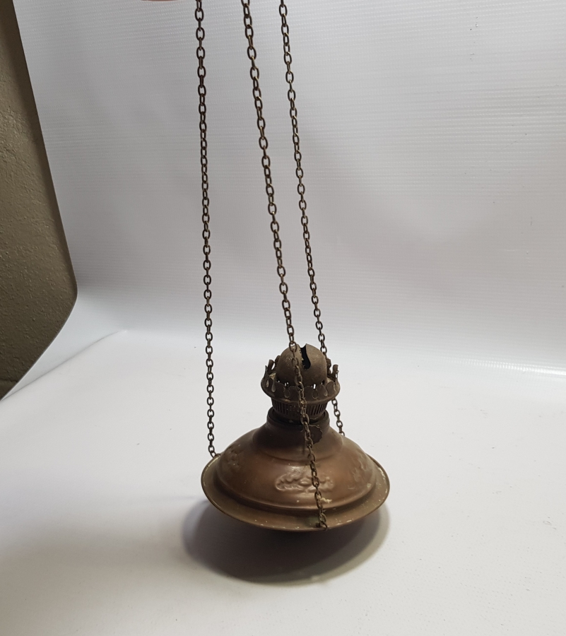 ANTİKA BAKIR KANDİL FORMLU GAZ LAMBASI