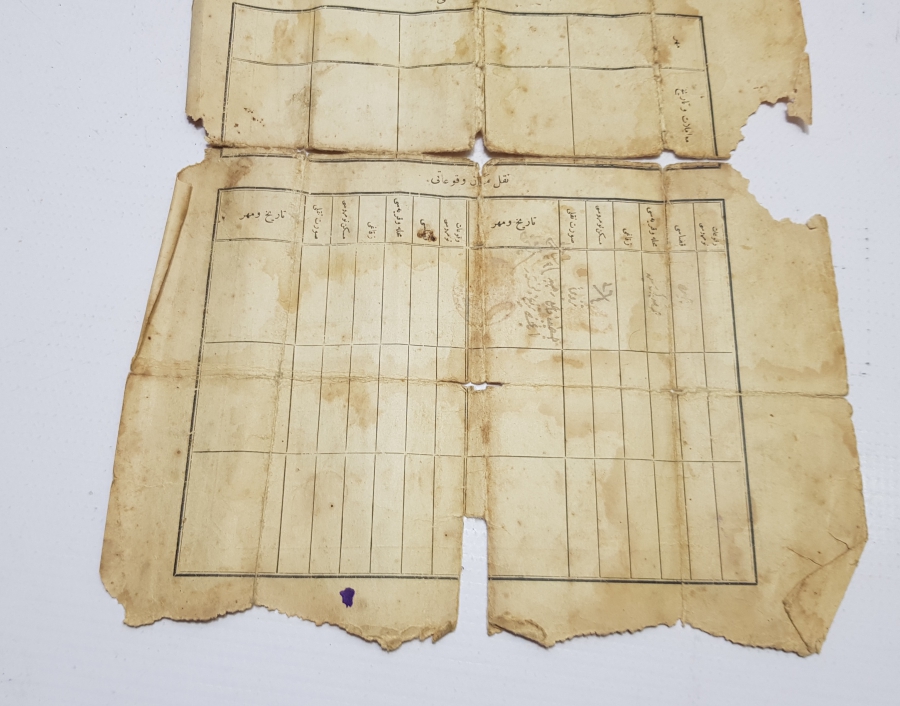 OSMANLI DÖNEMİ KAFA KAĞIDI - NÜFUS TEZKERESİ