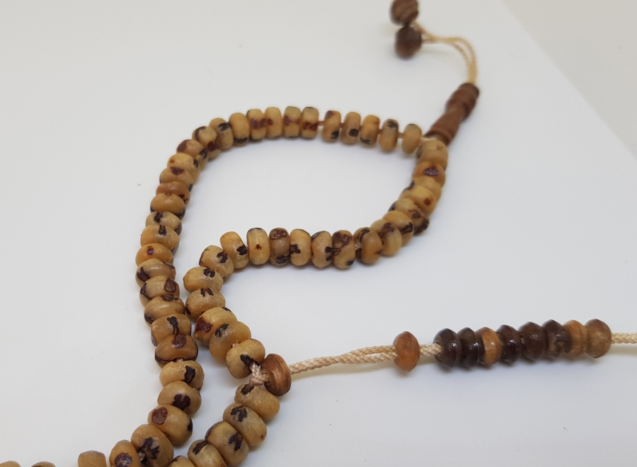 HURMA ÇEKİRDEKLERİNDEN YAPILMIŞ OSMANLI DÖNEMİ 99LUK NAMAZ TESPİHİ