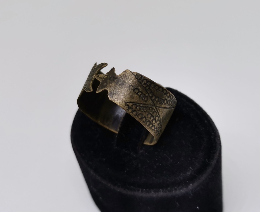 OSMANLI DÖNEMİ NADİR FORMDA EL YAPIMI AY YILDIZ FİGÜRLÜ ROMATİZMA YÜZÜĞÜ