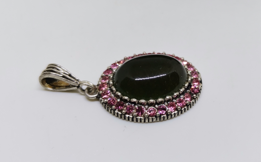 AKİK TAŞLI GÜMÜŞ KOLYE UCU