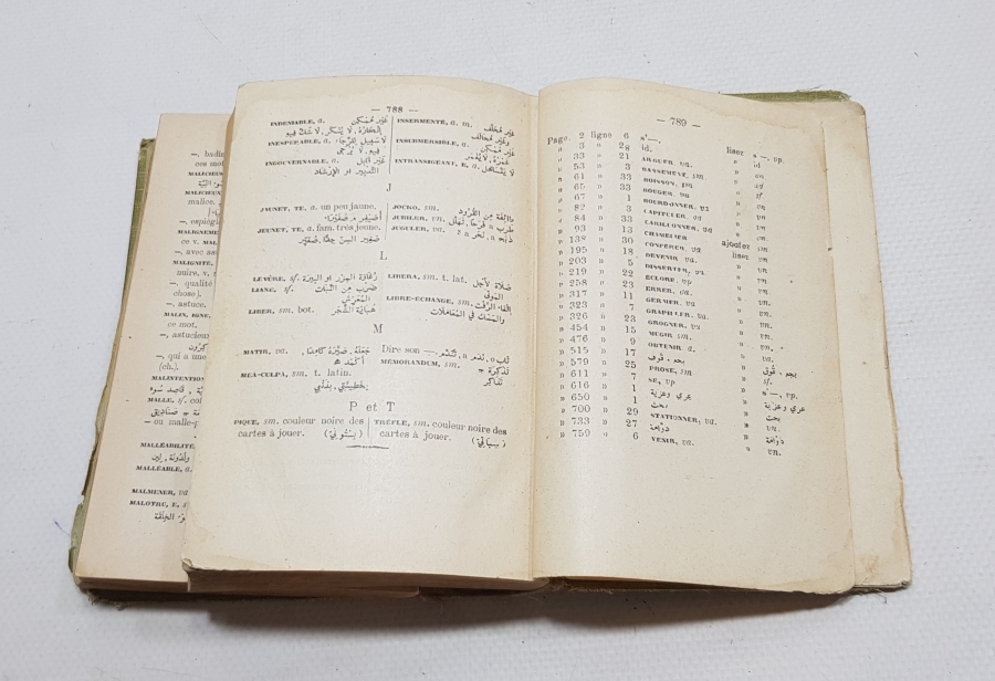 1900 BAŞLARI BÜYÜK BOY FRANSIZCA-ARAPÇA SÖZLÜK