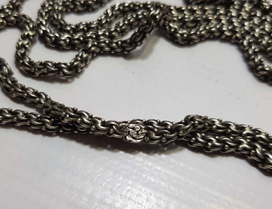 ÜZERİ TUĞRALI OSMANLI DÖNEMİ KALIN MODEL GÜMÜŞ ARNAVUT ZİNCİR CEP SAATİ KÖSTEĞİ