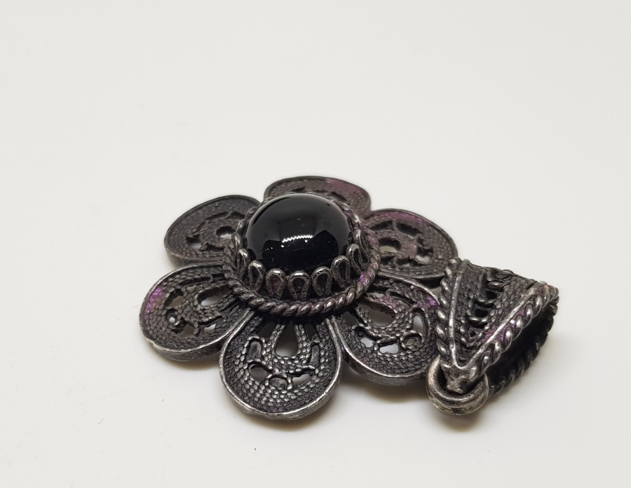 TELKARİ İŞÇİLİKLİ GÜMÜŞ KOLYE UCU