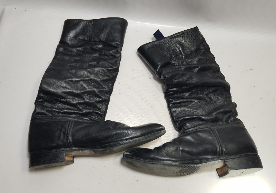 ANTİKA EL YAPIMI DERİDEN MAMUL EFE İŞİ KÖRÜKLÜ ÇİZME