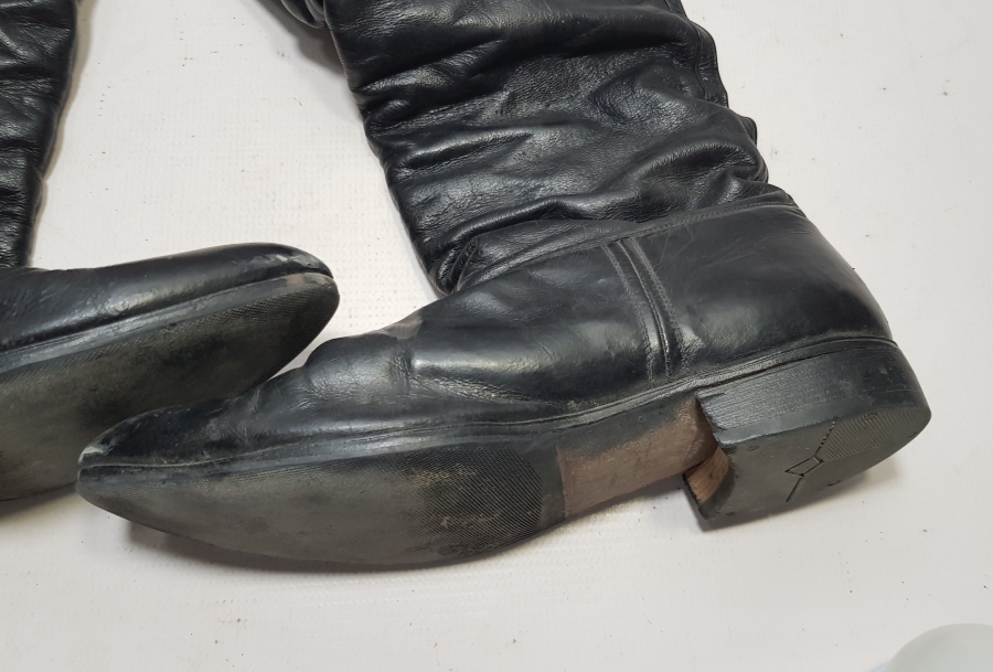 ANTİKA EL YAPIMI DERİDEN MAMUL EFE İŞİ KÖRÜKLÜ ÇİZME