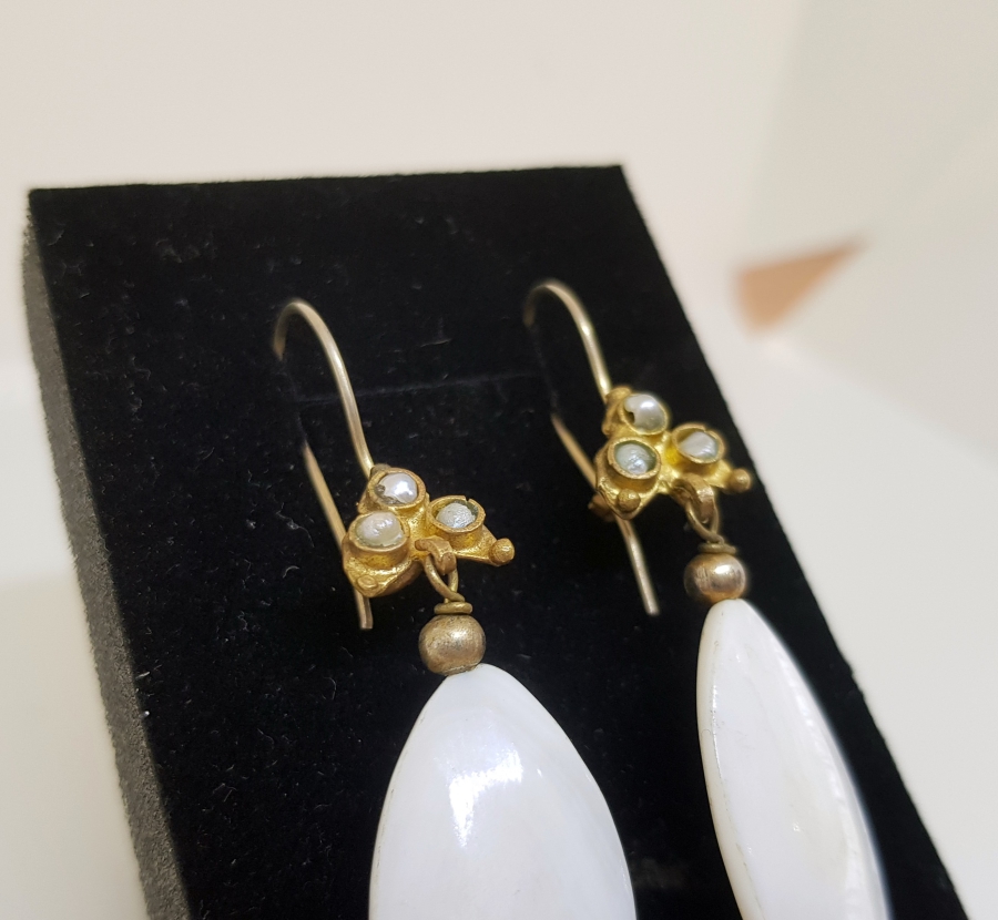 ÖZEL YAPIM İNCİLİ VE SEDEFLİ OSMANLI DÖNEMİ KÜPE