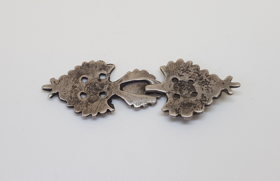 ÜZERİ TUĞRALI OSMANLI DÖNEMİ NADİR GÜMÜŞ GELİN CEPKENİ DÜĞMESİ