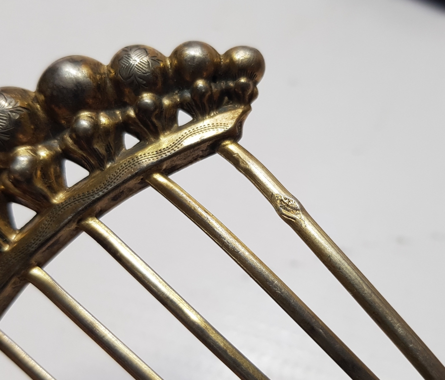 OSMANLI DÖNEMİ RUM USTA DAMGALI ALTIN VERMEYLİ GÜMÜŞ GELİN TACI - GELİN TARAĞI