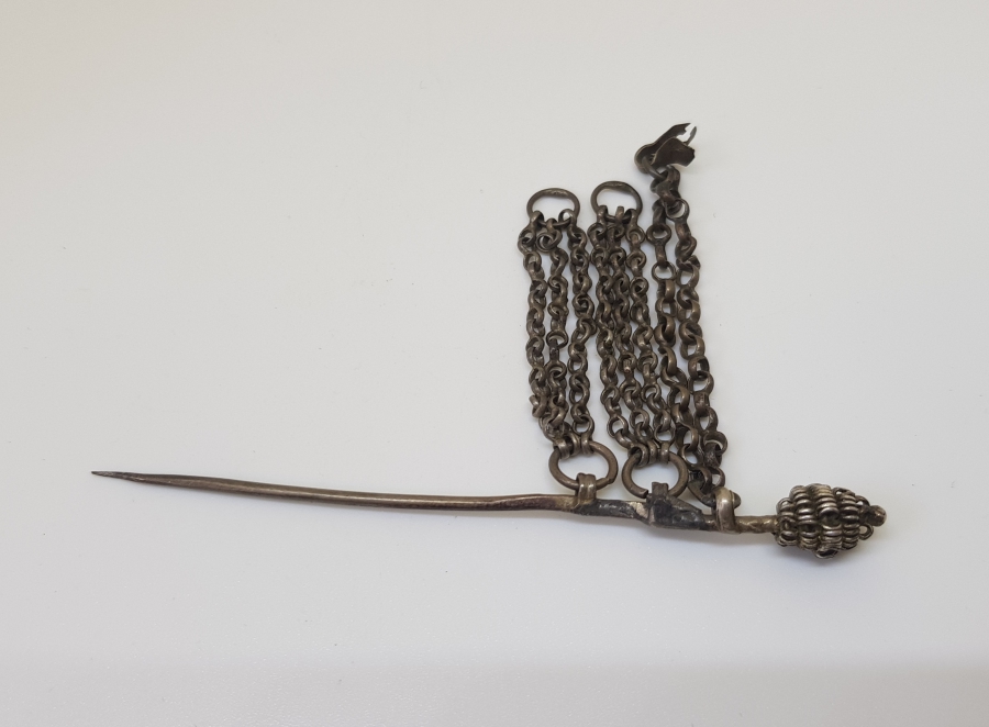 OSMANLI DÖNEMİ SİVAS YÖRESİ NADİR GÜMÜŞ GELİN SAÇ İĞNESİ