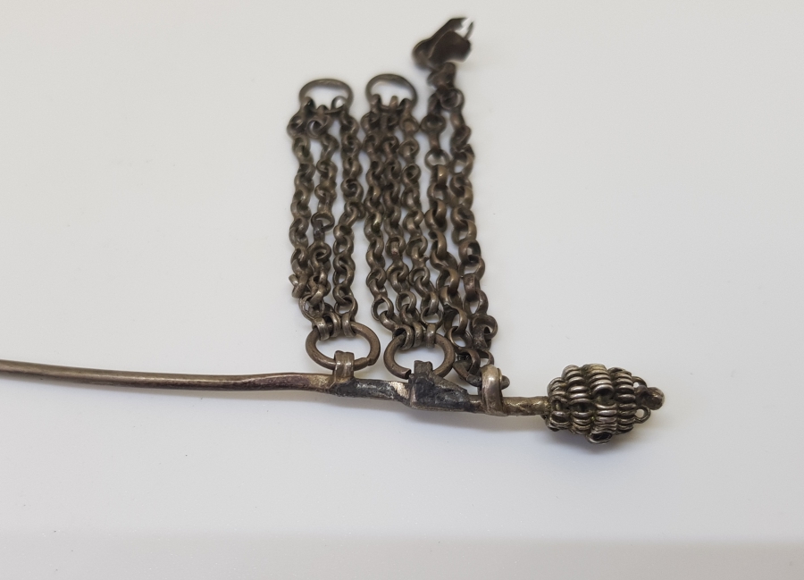 OSMANLI DÖNEMİ SİVAS YÖRESİ NADİR GÜMÜŞ GELİN SAÇ İĞNESİ