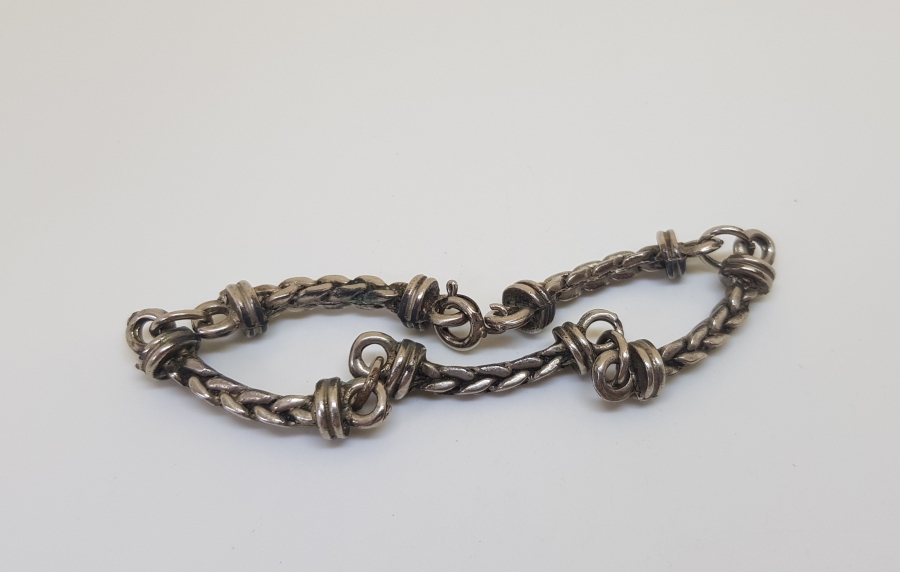 ÖZEL YAPIM ANTİKA GÜMÜŞ BİLEKLİK