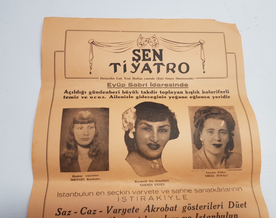 ÇOK NADİR ANTİKA ŞEN TİYATRO AFİŞİ