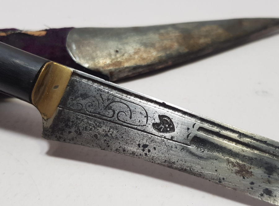 OSMANLI DÖNEMİ MEŞHUR BURSALI REMZİ USTA DAMGALI EL YAPIMI BİTİRİM SALLAMASI - KABADAYI KAMASI